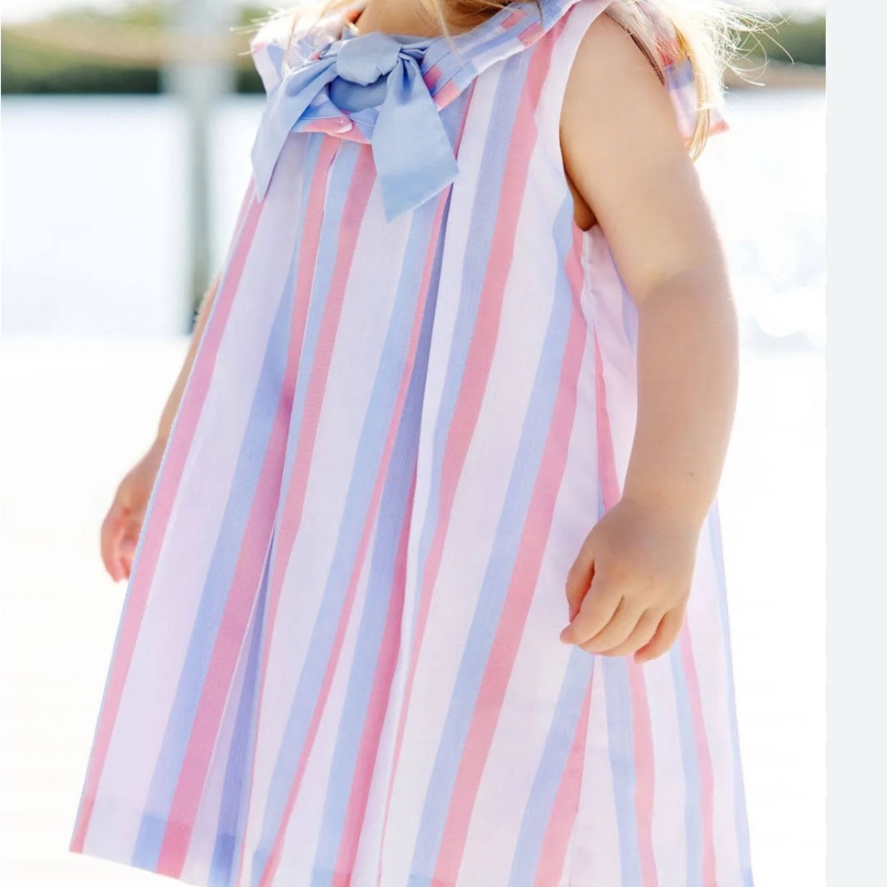 The Beaufort Bonnet Company Pink and Blue Striped Dress